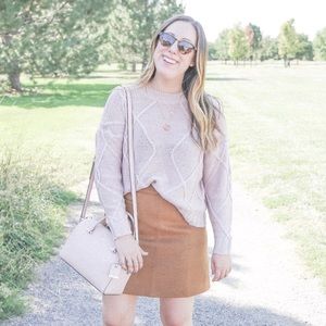 Cable Knit Cropped Sweater